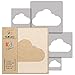 NAKLEO 5 pcs Reusable Plastic Stencils - Cloud Cloudlet Nimbus - 13.4
