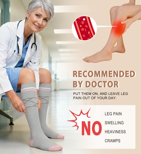 Image of 4 Pairs Compression Socks for Women Circulation-Best Support for Nurses,Running,Athletic,Travel