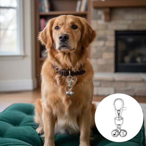 6 PCS Bells for Dog Collars, Silver Iron Alloy Pet Pendant Accessories, Dogs Collar Charms, Dog Training Bell, Bells for Dogs - Thumbnail 4