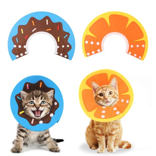 Collar Isabelino Protector, 2 piezas Collares y Conos Protectores Collar Protector en Forma de Cono para recuperación de heridas de Perros y Gatos, Collar antimordidas curativo((1-4 libras, S)