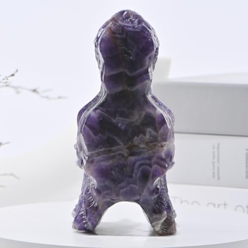Estatua de calavera de cristal talla dragón 6" miniatura 6