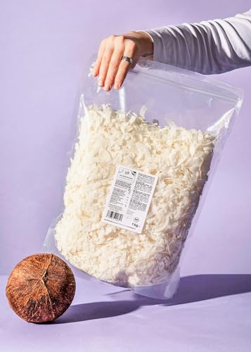 KoRo - Bio Kokoschips ohne Zuckerzusatz 1 kg - 100 % Kokosnuss - Snack & Topping - Ungesüßt