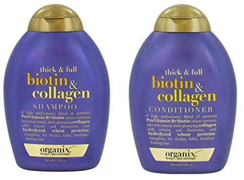 Organix Thick and Full Biotin and Collagen, DUO Set Shampoo + Conditioner, 13 Ounce, 1 Each by OGX