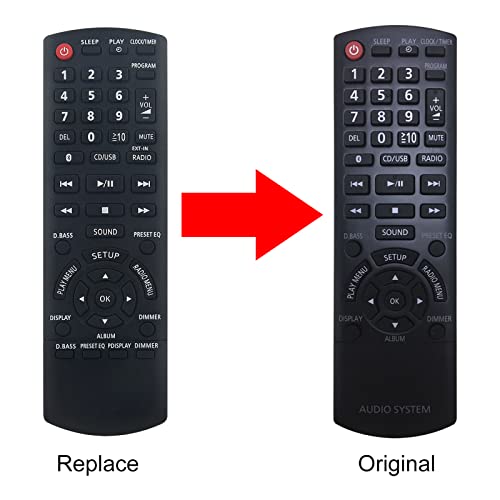 VINABTY N2QAYB001101 Replacement Remote Control Compatible with Panasonic Micro Audio System SC-PMX74 PMX70 SA-PMX7 SC-PMX70 SC-PMX80 SC-PMX94EG-K SC-PMX94 SC-PMX82 SC-PMX84 SB-PMX70 SC-PMX92 SA-PMX90 - Image 2