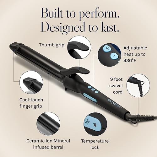 Bio Ionic Long Barrel Styler, Curling Iron with Moisture Heat Technology & NanoIonic MX, Versatile Curling Wand with Adjustable Heat Settings, Hair Curler with Extended Barrel