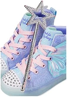 Skechers Kids Girls Toes TWI-Lites 2.0-Twinkle Wishe Sneaker, Light Blue/Multi, 2 Little Kid | Image 5