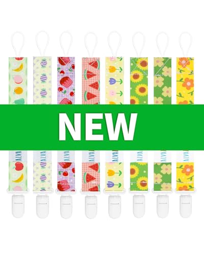 Image of ALVABABY Pacifier Clips 8 Pack Pacifier Binky Paci Holder Leashes for Teethers 8DBP07A