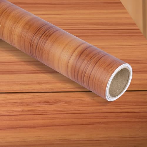 Image of Wall Stickers Wallpaper Wood Solid Grain DIY Self Adhesive Vinyl Door, Office, Wooden Furniture, Shelf Liner, Almirah, Table Top, Peel and Stic Kitchen Cabinet (16x132Inch)