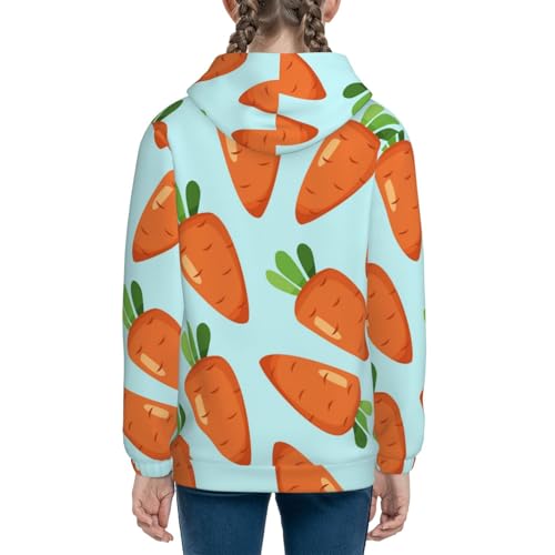 Cartoon Carrot Kids Pullover Hoodies Boys Sweatshirts Girls Athletic Clothes with Pocket4