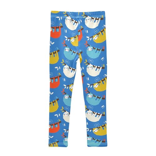 Girls Basic Leggings Baby Girls Pants Sloth Soft Footless Stretchy Tights Pants 4-10Y2