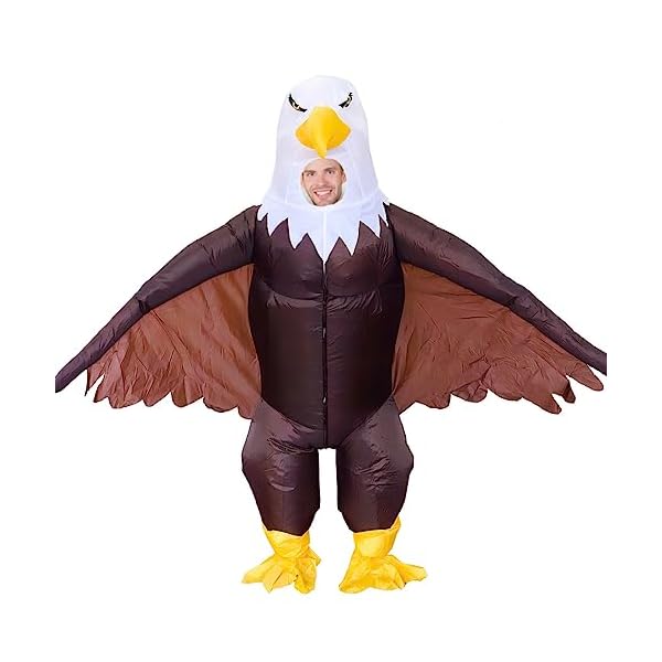 Mxosum inflatable eagle costume for adult air blow up bald eagle halloween costume happy independence day celebration costume