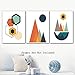 Mid Century Abstract Geometry Wall Art Picture Artworks Set of 3 (8”X10”) Canvas Painting Modern Art, Abstract Sunrise Art Print For Bedroom Living Room Wall Decor,No Frame