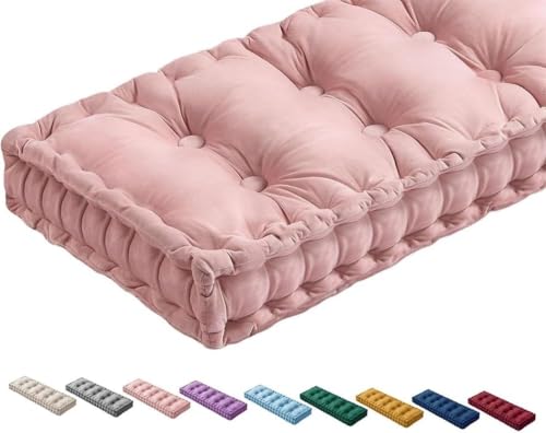 Coussin De Banc Interieur avec Poignée 10cm D'épaisseur Velours Coussin Banc pour Banquette Fenêtre, Matelas De Sol Capitonné Ou Le Patio Assise...