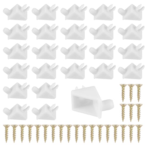 Soporte de Suelo Blanco #101558 Compatible como Repuesto para Armarios IKEA PAX y Estantes KOMPLEMENT, Soporte Duradero de Suelo, Ideal para Renovación y Reparación (24 piezas)