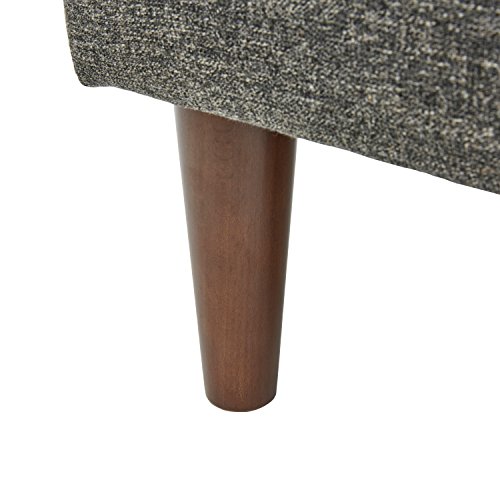 Amazon Brand - Rivet Ava Mid Century Modern Upholstered Square Ottoman, Small, Dark Grey, 25.6"W X 15.7"H #TOP3