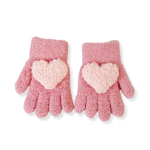Image of Tomorrow Kids Winter Gloves | Warm Faux Wool Thermal Gloves for 3-8 Year Olds | Elastic Knit Gloves with Hart Pattern | Ideal for boy and girls