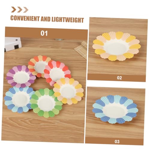 Assiettes en carton fleur haut de gamme - Vaisselle jetable papier réception - 8