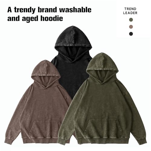 Oversized Hoodie Sweatshirts for Men Women Couples Heavyweight Sweaters Pullover Vintage Acid Wash Hoodies Streetwear4