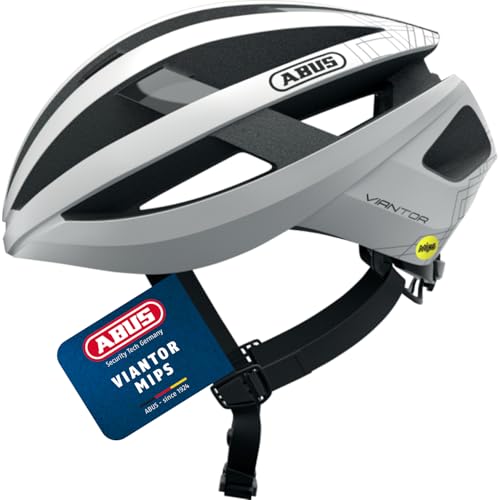 ABUS Rennradhelm Viantor MIPS - Sportlicher Fahrradhelm mit MIPS Aufprallschutz für Einsteiger - für Damen und Herren - Weiß Matt, Größe S
