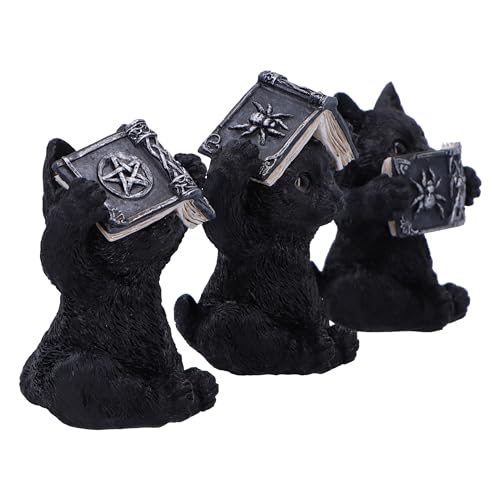 Nemesis Now Three Wise Spell Cats 8.5cm, Resin, Black, Three Wise Kitten Figurines, Occult Kittens Figurine Trio Set - Image 4