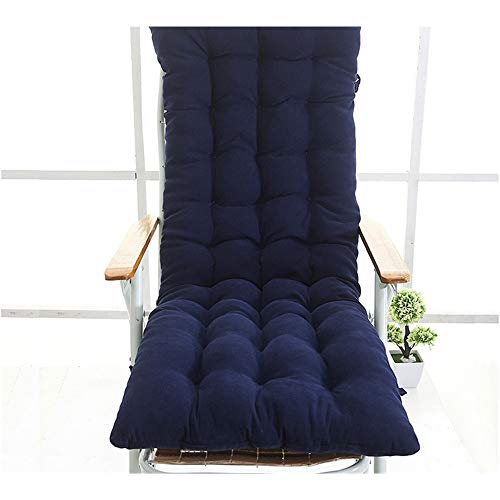 Sun Lounger Cushion Patio Chaise Lounger Cushion, Indoor/Outdoor Chaise Lounger Cushions Rocking Chair Sofa Cushion With 6 Ties for Home Office Chair Car Seat ( Color : Blue , Size : Free size )