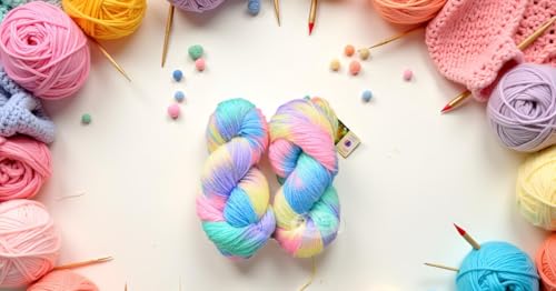 Image of M.G ENTERPRISE Glow Knitting Yarn Wool, Icey Pink 200 GMS Woolen Crochet Yarn Thread. Best Used with Knitting Needles, Crochet Needles-YK Art-CJB