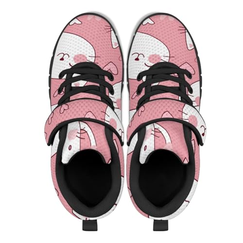 MARSVOVO Shoes for Girls Trendy Lightweight Soft Mesh Breathable Outdoor Athletic Running Walking Single Buckle Sneakers