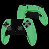 playvital Ninja Edition Glow in Dark Anti-Slip Half-Covered Silicone Cover Skin for ps5 Edge Controller, Ergonomic Protector Soft Rubber Case for ps5 Edge Wireless Controller with Thumb Grips - Green - Image 2