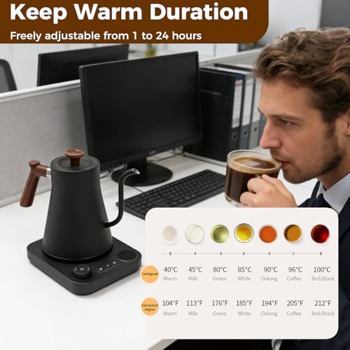 Tetera eléctrica de cuello de ganso acero inoxidable 1 L miniatura 4