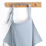 Blissful Diary Muslin Stilltuch für Stillende Frauen – Atmungsaktives Stillschal mit Bogenausschnitt, Praktisches Stilltuch für unterwegs, Himmelblau