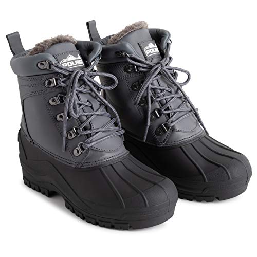 Image of POLAR Mens Muck Lace Up Short Nylon Winter Snow Rain Lace Up Casual Duck Boots
