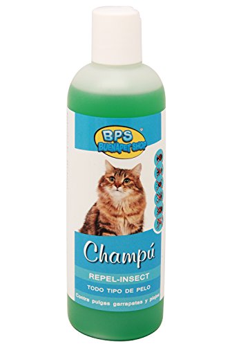BPS (R)) Champú con Efecto Repelente de Insectos para Todo Tipo de Pelo, Shampoo para Gato, Animales Domésticos BPS-4274