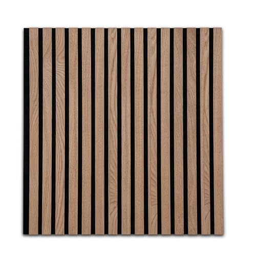 KARAT - KARAT Panneaux muraux en MDF - Panneau mural avec placage en bois et feutre - Tasseau mural Décoration pour intérieur - Isolation sonore pour Bureau Maison (Red Oak 60x60 cm Epaisseur 2,1 cm) - -20%