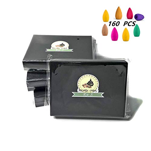 image for Ru S 152 Pcs Backflow Incense Cones 8 Mixed Natural Scents Sandalwood 