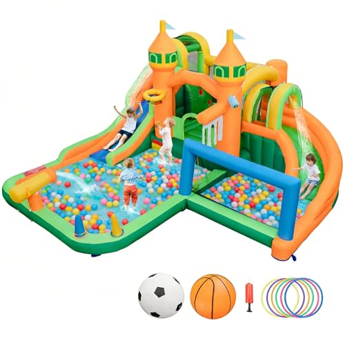 BOUNTECH 9-in-1 Inflatable Water Slide for Kids