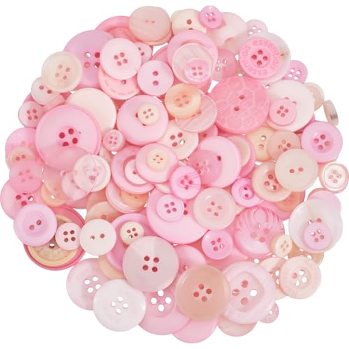 SOFPLATE 1 caja de 300 botones Rosas para Manualidades Surtidos de Resina Redondos Multicolores con Parte Trasera Plana de 4 y 2 agujeros para Manualidades Costura Ropa Faldas Suéteres Decoración Artí