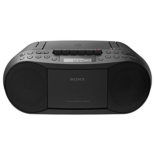 Sony Stereo CD/Cassette Boombox Home Audio Radio, Black (CFDS70BLK), 13.7 x 6.1 x 9 inches