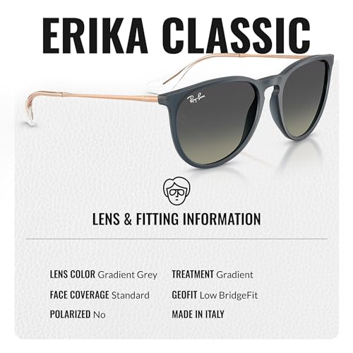 Image of Ray-Ban RB4187F CHRIS LOW BRIDGE FIT Square Shape Sunglasses for Women with Official RayBan Eyewear Kit