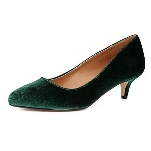 Image of MAIERNISI JESSI Unisex Men's Women's Pointed Toe Kitten Heel Pumps, 2 Inch Low Heel Office Dress Shoes