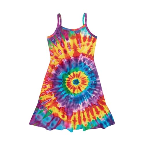 Uourmeti Casual Swing Dress for Girls Summer Sleeveless Sundress Tiered Ruffle Pleated Long Dress3