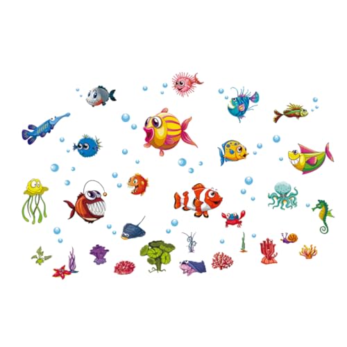 Hemobllo 3Pcs Mundo Subaquático Peixe Adesivo De Parede Mundo Subaquático Adesivo De Parede Boho Ade