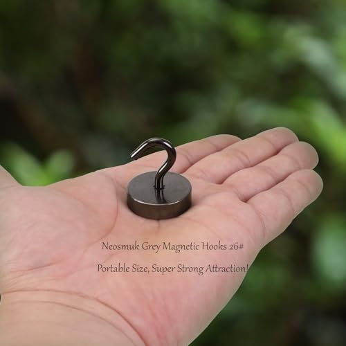 Image of Neosmuk Magnetic Hooks Steel Tube Design for Cruise,80lb+ Grey,10 Pack | Cruise Ship Essentials,Heavy Duty Magnett Hooks for Cabins, Refrigerator, Grill, Hanging, and Travel Extra Strong Must-Haves