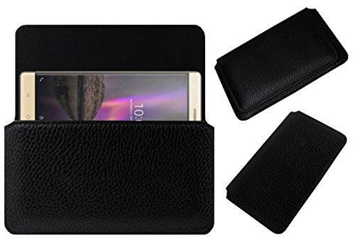 Acm Horizontal Case Compatible with Lenovo Phab 2 Plus Mobile Leather Cover Black