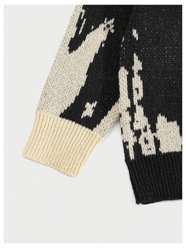 Men's Graphic Crewneck Long Sleeve Sweater Drop Shoulder Vintage Pullover Tops4