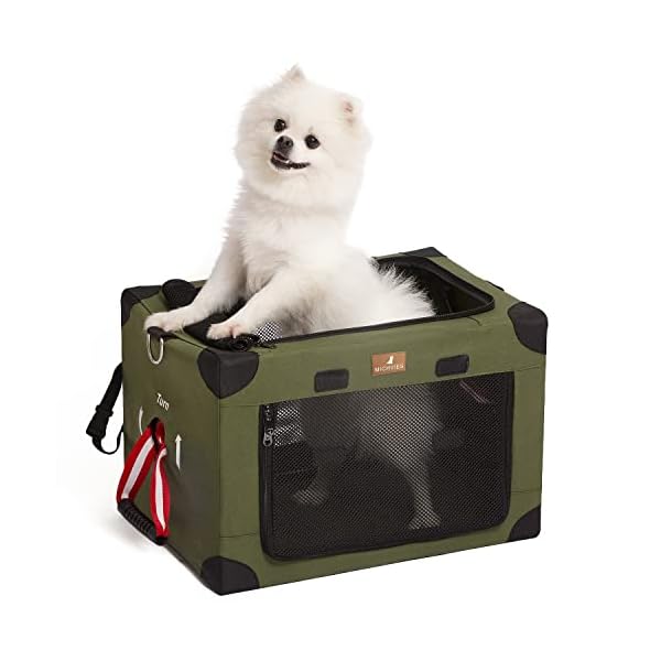 3-Door-Quick-Portable-Dog-Crate-Collapsible-Travel-Pet-Soft-Sided-Crate-for-SmallMediumLarge-Dogs-and-Cats-Indoor-and-Outdoor Travel Pet Soft Sided Crate