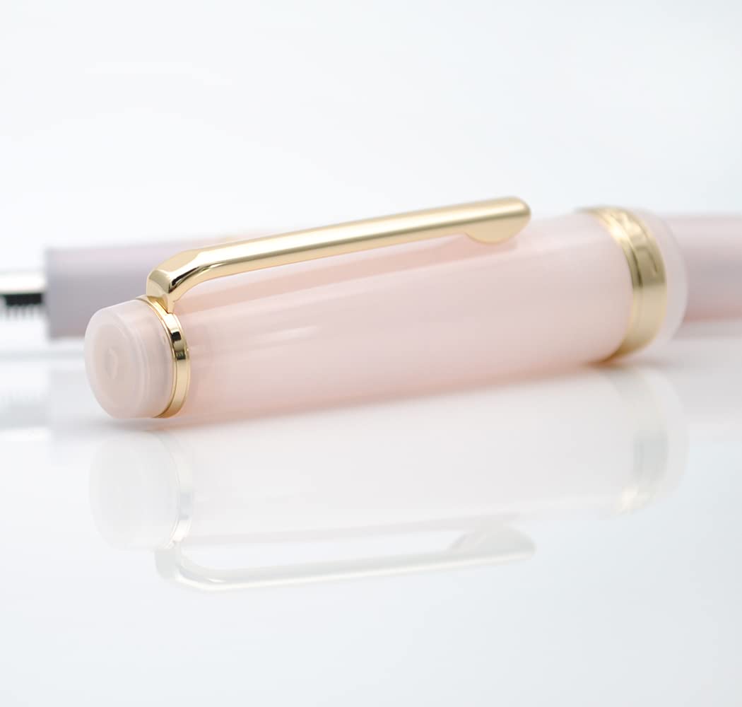 JINHAO 82 Celluloid Fountain Pen Acrylic Ink Pen with Ink Converter (Fine Nib, Gold Clip-Transparent Light Pink) - Image 3