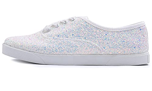 Image of FEVERSOLE Women's Fashion Dress Sneakers Party Bling Casual Flats Embellished Shoes