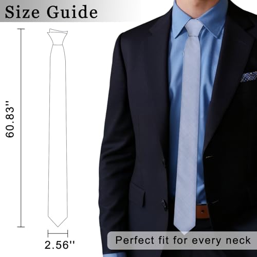 Image of Cotton Ties for Men Solid Color Skinny Tie Mens Necktie for Wedding Graduation Formal Dinner