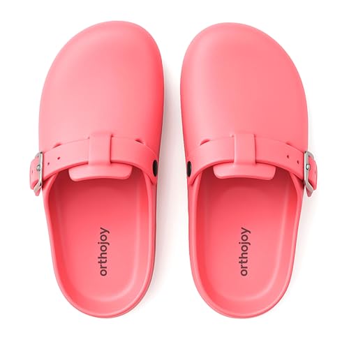 Image of ORTHO JOY Orthopedic Arch Support Clogs for Women - Comfort Slip-On Toe Post Slides with Adjustable Strap & Cushion Sole