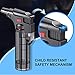 Torch Lighters, 4 Pack, Butane Refillable Jet Flame Torch Lighter, Windproof, Safe, Multi Utility Lighter for Candles, Fireplaces, Campfires, Grill (Without Butane)